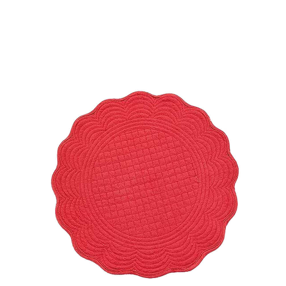 Walton & Co Scalloped Coral Quilted Placemat